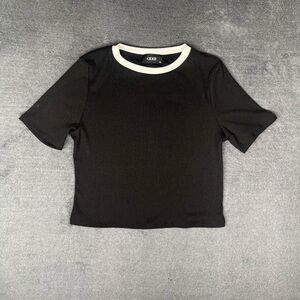 Cider Contrast Trim Black Tee